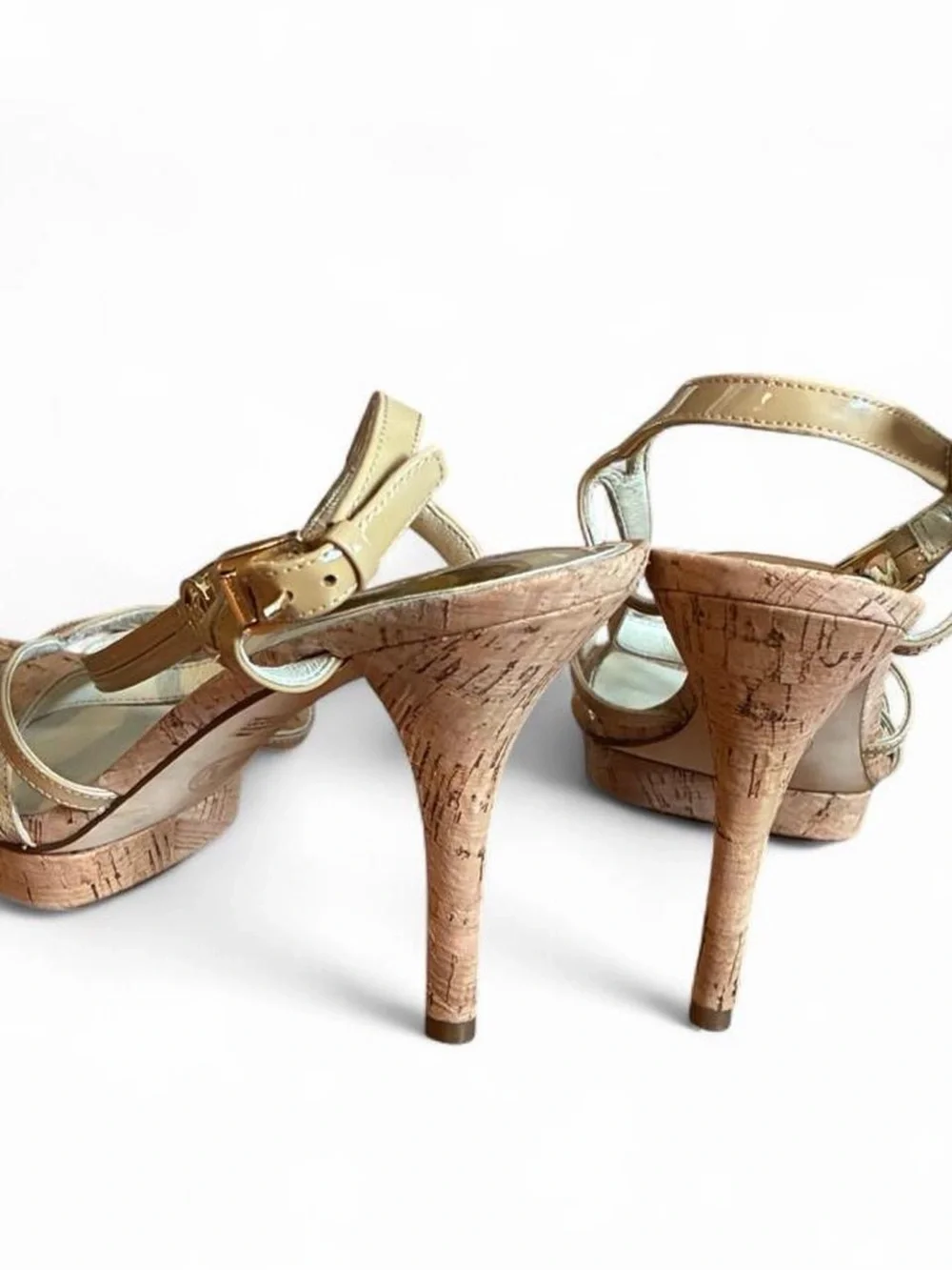 MICHAEL Michael Kors Beige Cork High-Heel Sandals